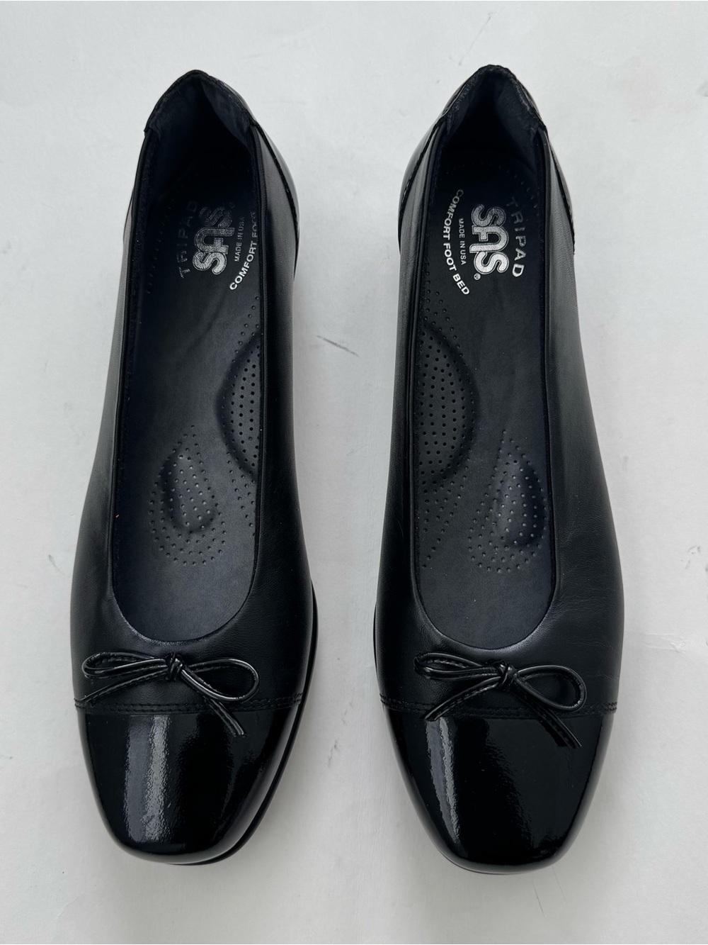 SAS Black Women's Ballet Flats with Bow